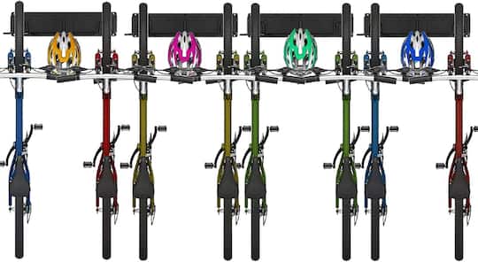 NEX™ 16.5" Black 6-Bicycle Storage Wall Rack
